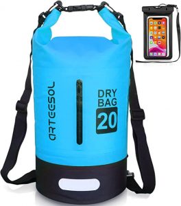 Dry Bag Wet Bag Waterproof Bag with Phone Pouch Double Shoulder Strap Backpack for Travelling Fishing Cycling Kayaking Swimming Boating Beach